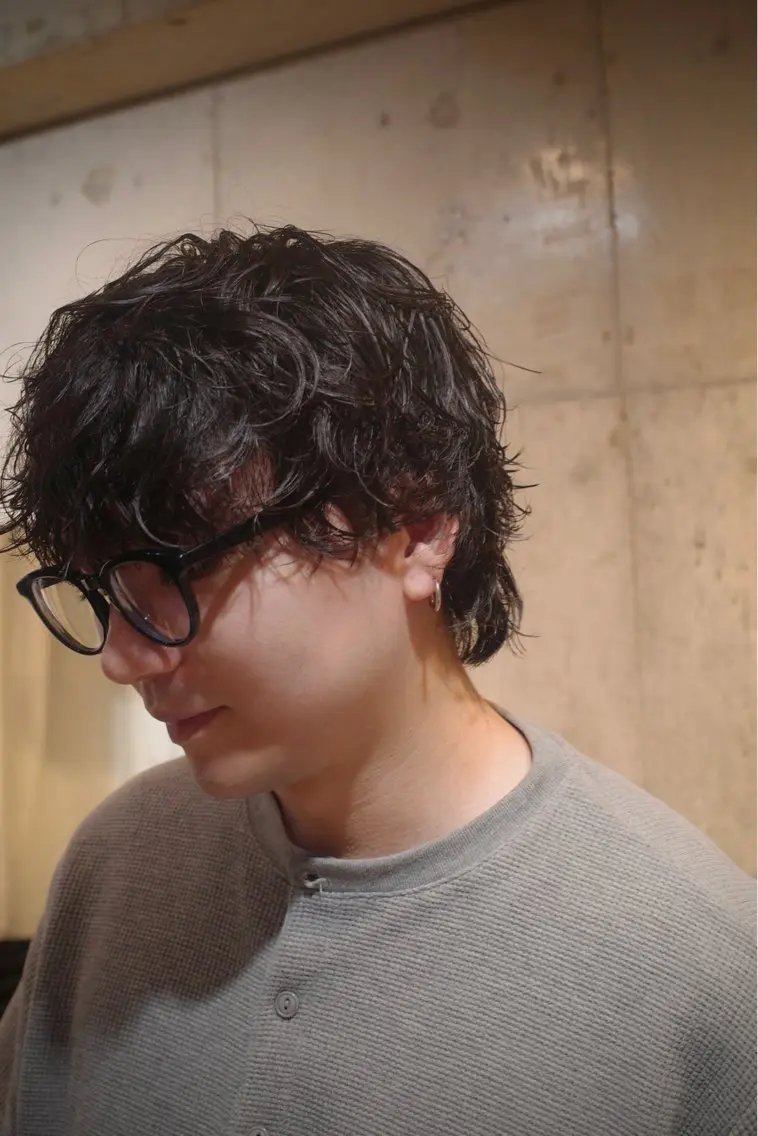 【メンズ限定】癖毛風マッシュパーマ✨ニュアンス×似合わせ｜練習モデルの写真
