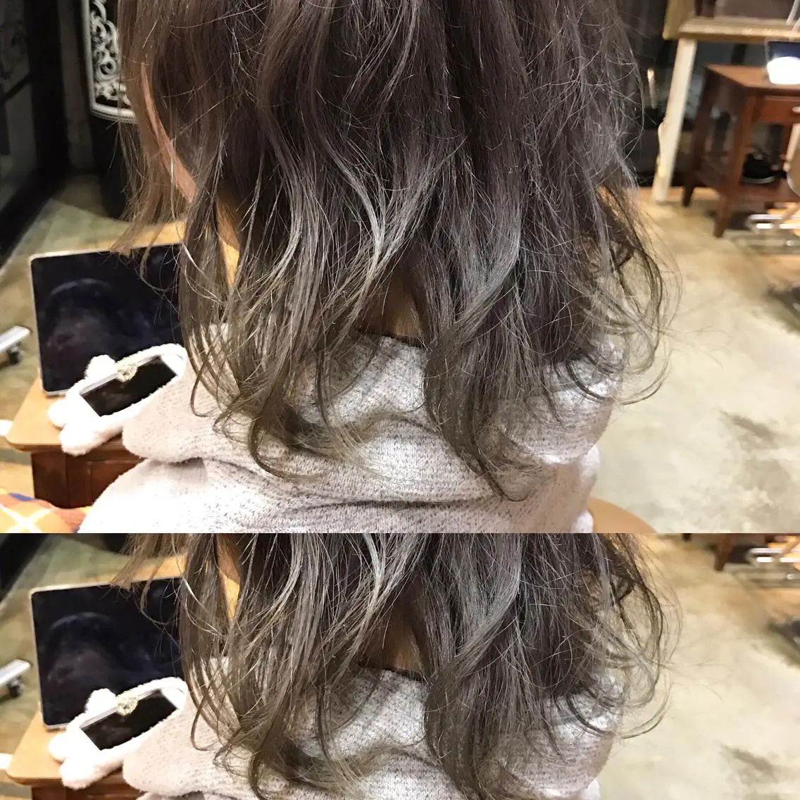 ミディアム カラー ダブルカラー イルミナカラー サロンドミルク 原宿のヘアスタイル
