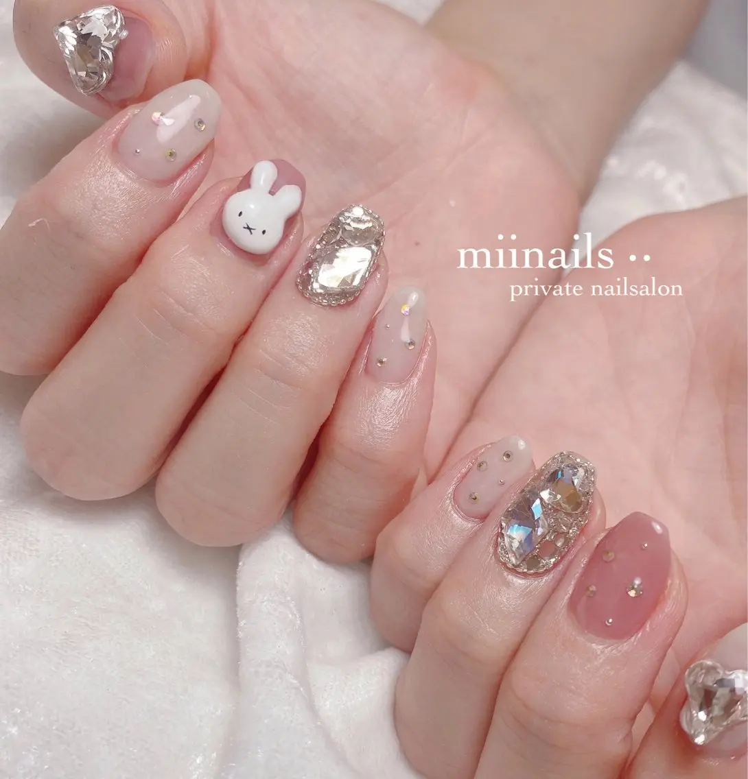 ネイル フレンチネイル 韓国ネイル ワンホンネイル ハンドネイル nailsalon miinailsのネイルデザイン
