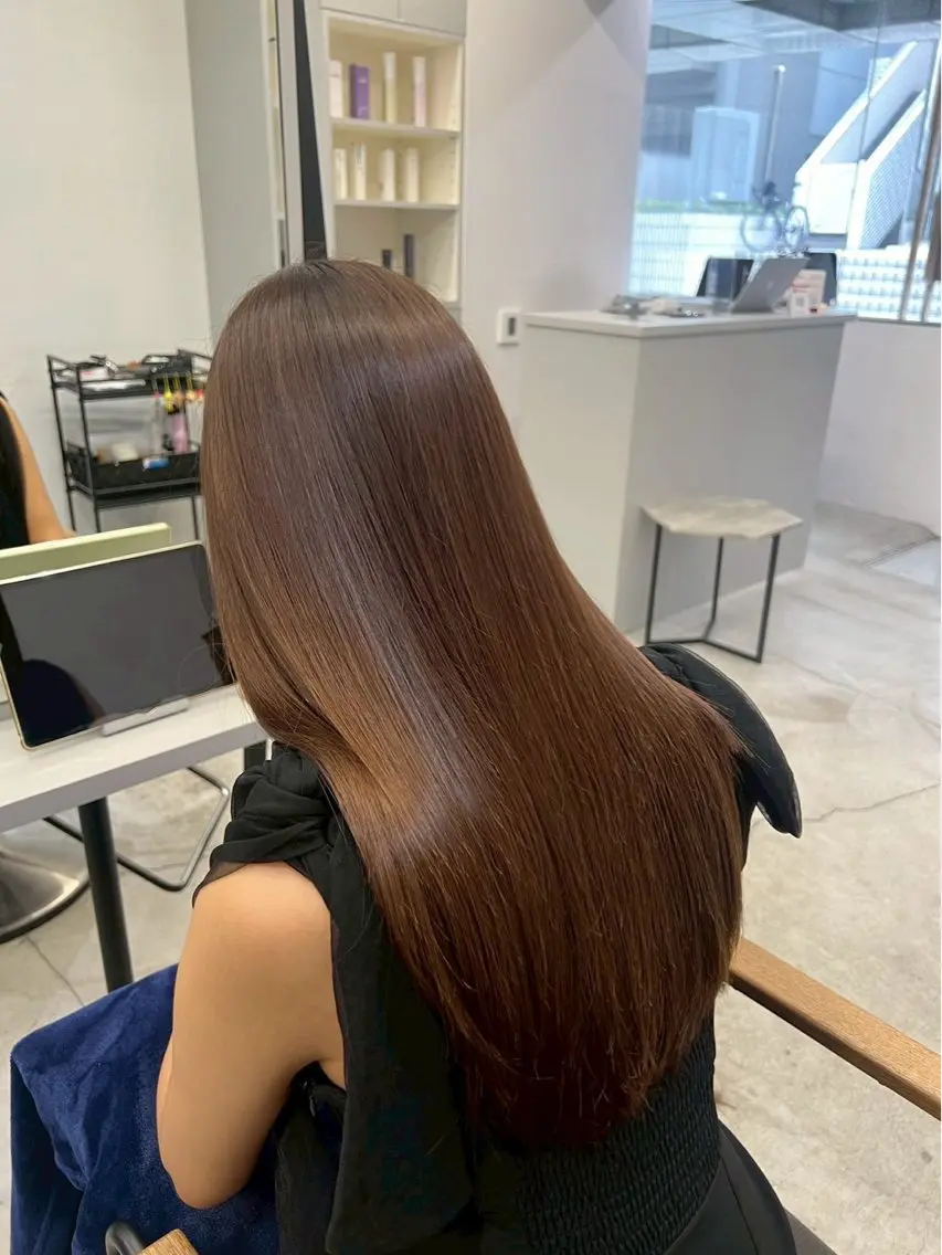 ロング パーマ 縮毛矯正 ハイトーンカラー が絶対可愛い✨泰聖✨のヘアスタイル