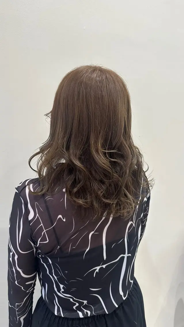 ミディアム カラー ベージュカラー オリーブベージュ 🎀 RUNA🎀のヘアスタイル