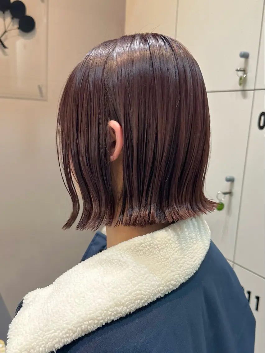 ミディアム カラー カット ヘアカラー トリートメント 透明感カラー/ボブ /佐藤伶のヘアスタイル