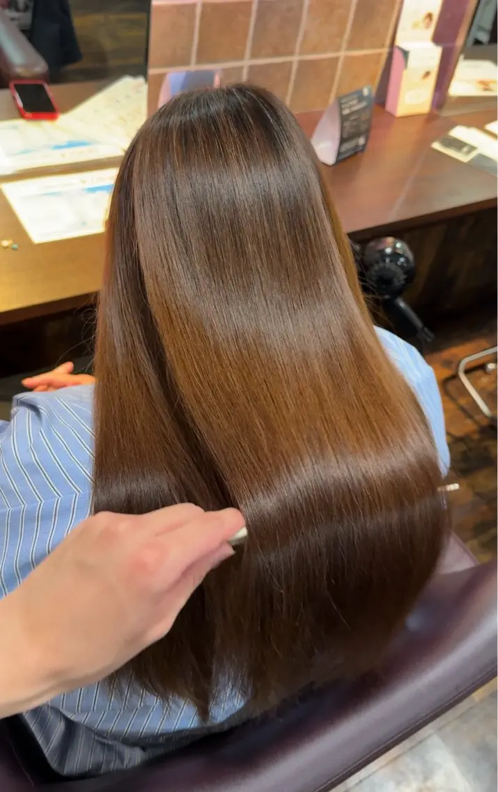 ロング 髪質改善 縮毛矯正 トリートメント 阿部 祥大のヘアスタイル