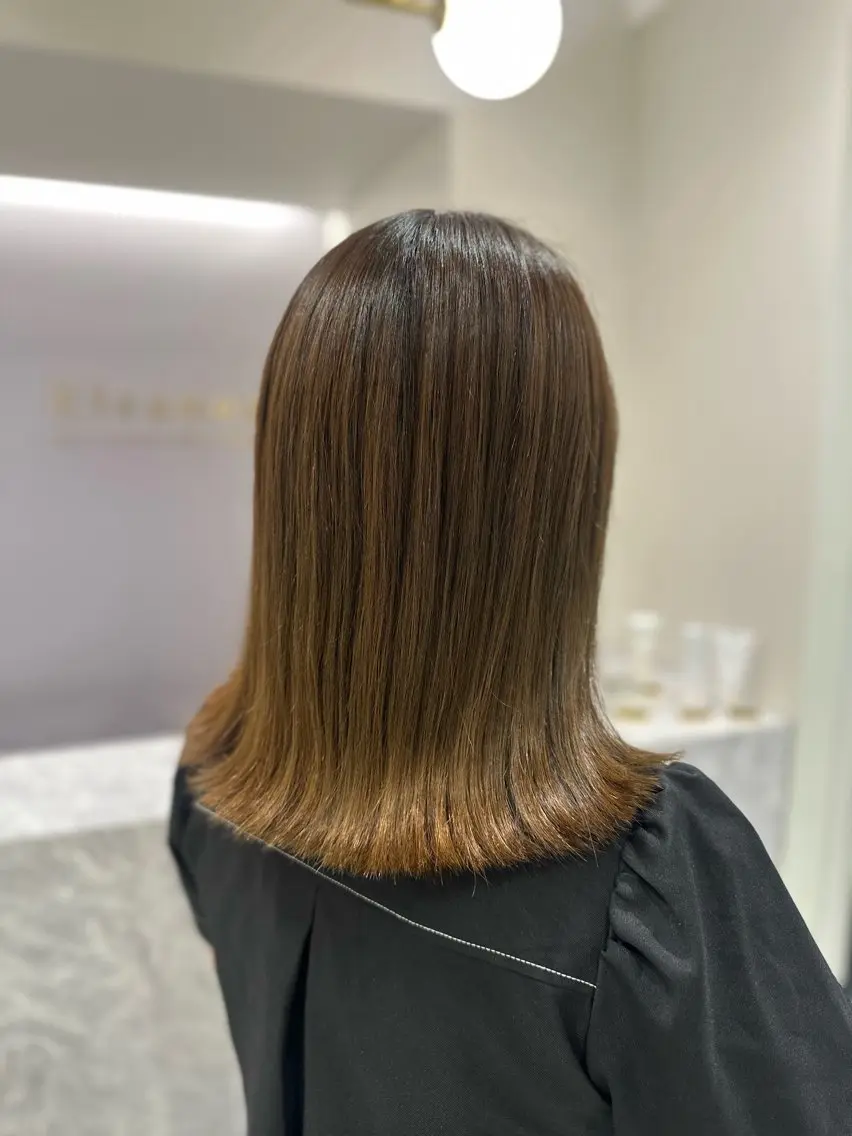 ミディアム カラー カット ヘアカラー トリートメント ヘッドスパ 韓国レイヤー✨ yasuko銀座のヘアスタイル