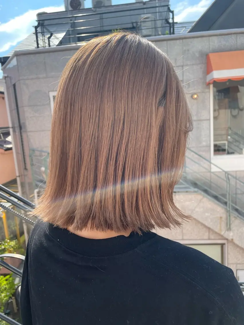 ミディアム カラー カット ヘアカラー トリートメント 平 ちひろのヘアスタイル