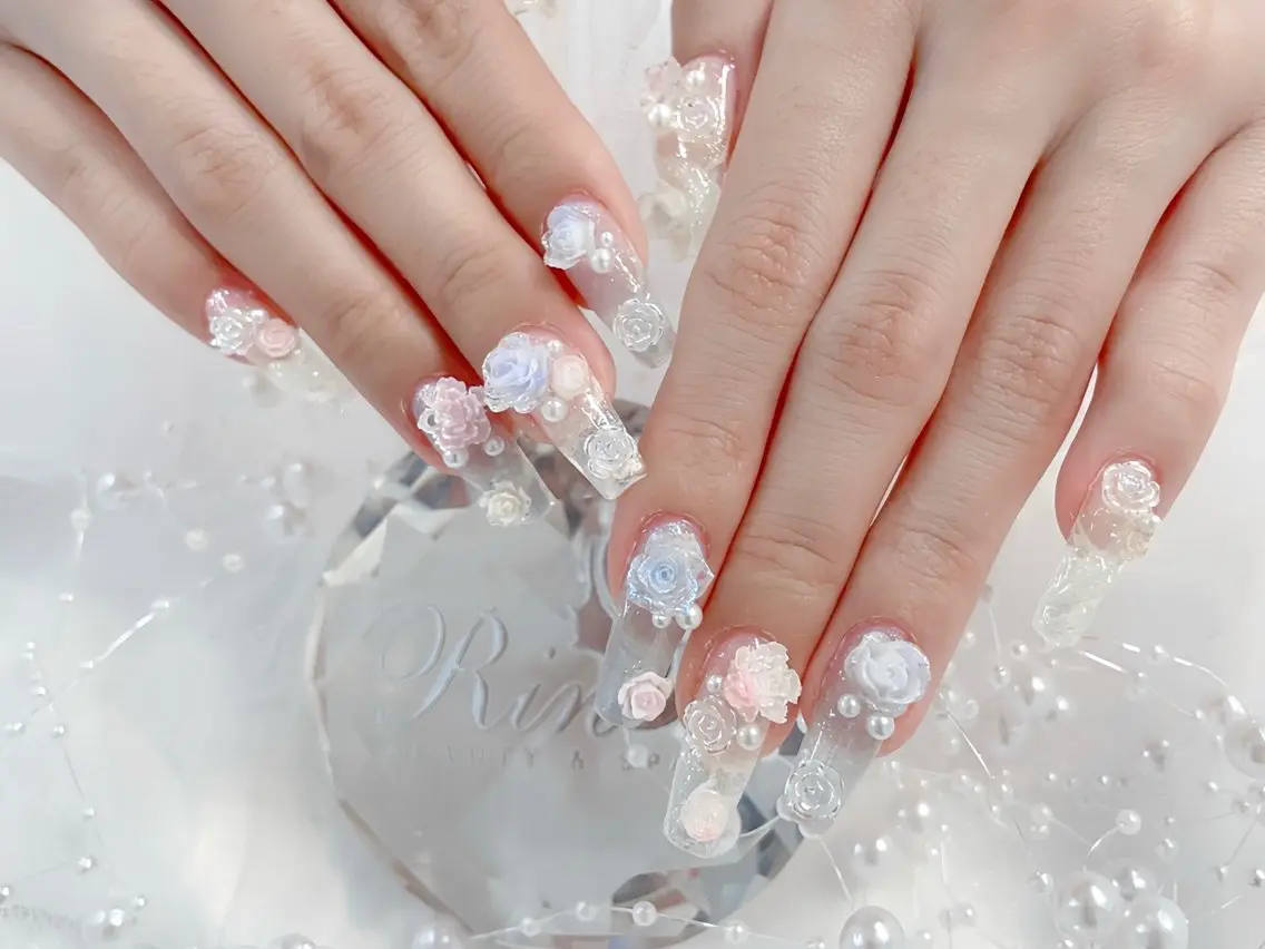 ネイル アートネイル チークネイル ジェルネイル ロングネイル マグネットネイル ハンドネイル Rin Nail 新大久保店のネイルデザイン