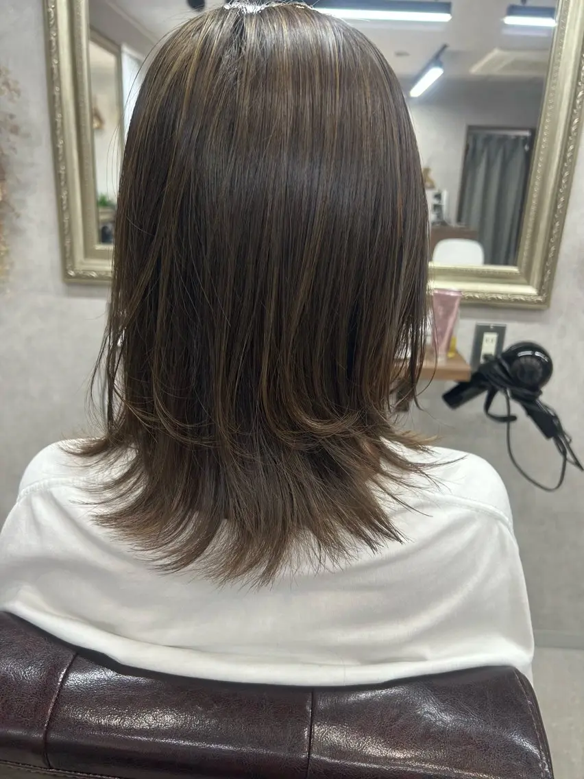 ミディアム カラー カット ヘアカラー Lien 深井店のヘアスタイル