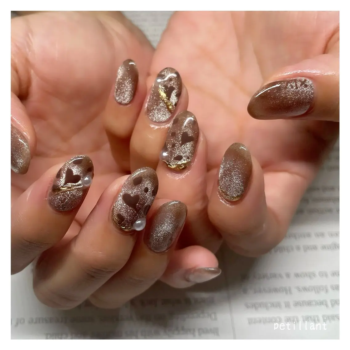 ネイル アートネイル マグネットネイル nail salon petillantのネイルデザイン