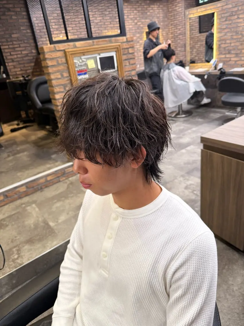 ショート パーマ ヘアアレンジ メンズ カット パーマ ヘアセット Ryo横浜韓国ヘア/ 曲がる縮毛矯正特化のヘアスタイル
