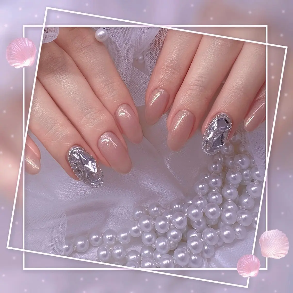 ネイル チークネイル ガーリー グラデーション マグネットネイル ピンク Chill Nailsalonのネイルデザイン