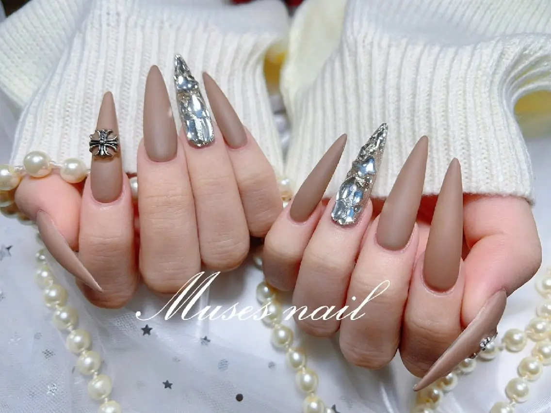 ネイル マットネイル ハンドネイル MUSES Nail@新大久保のネイルデザイン