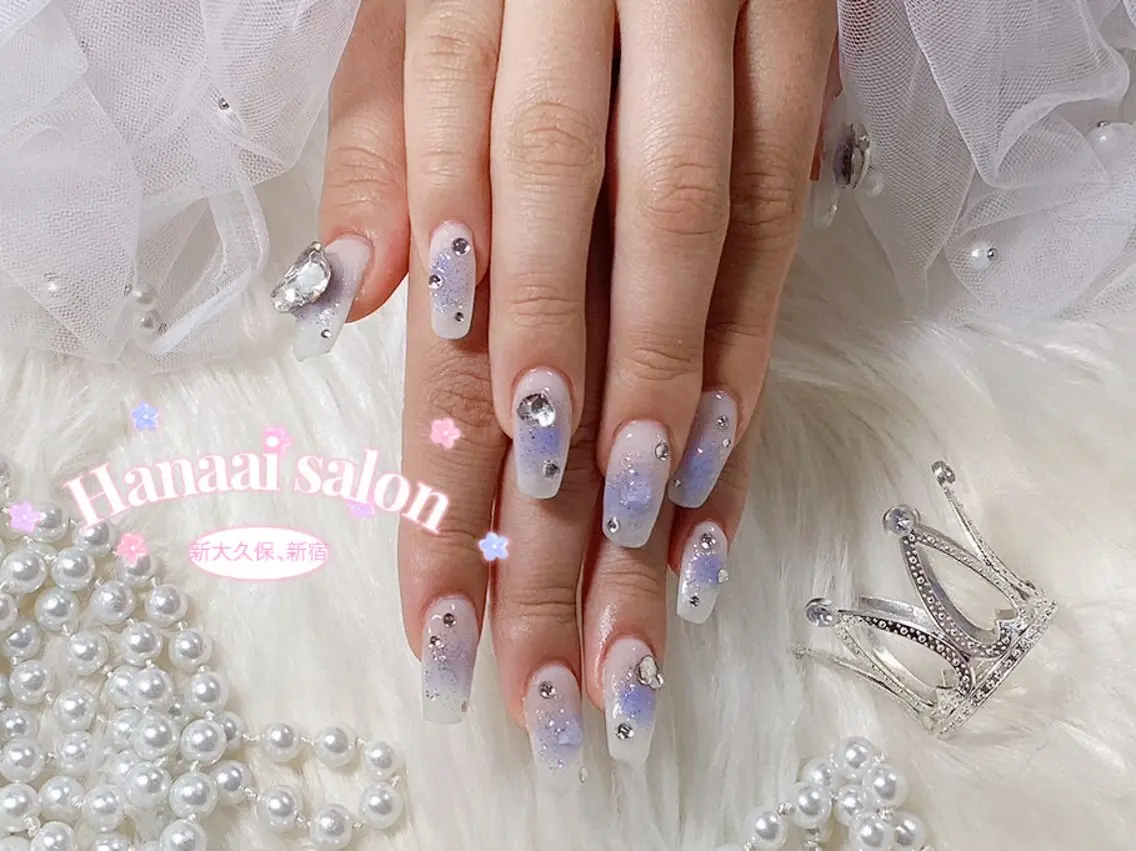 セミロング ハンドネイル Hanaai salon あまねのネイルデザイン