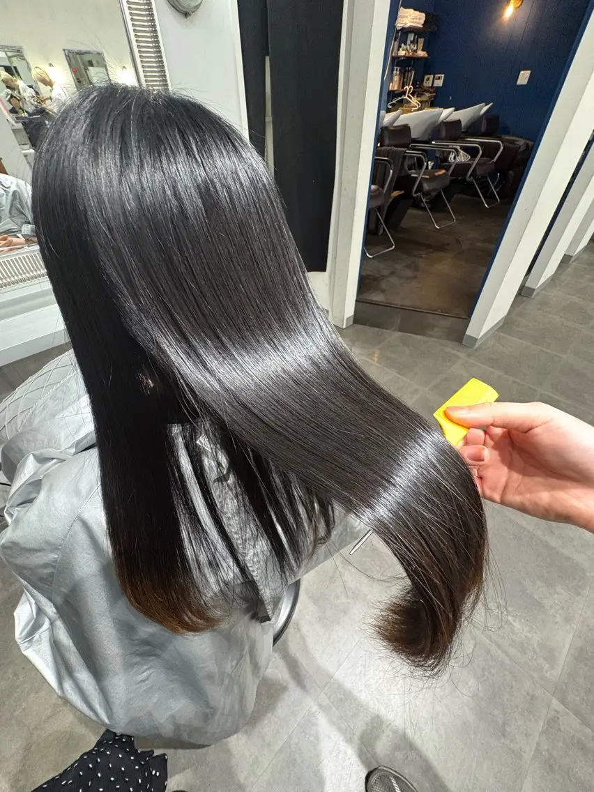 ロング 縮毛矯正 縮毛矯正 森田 あかりのヘアスタイル