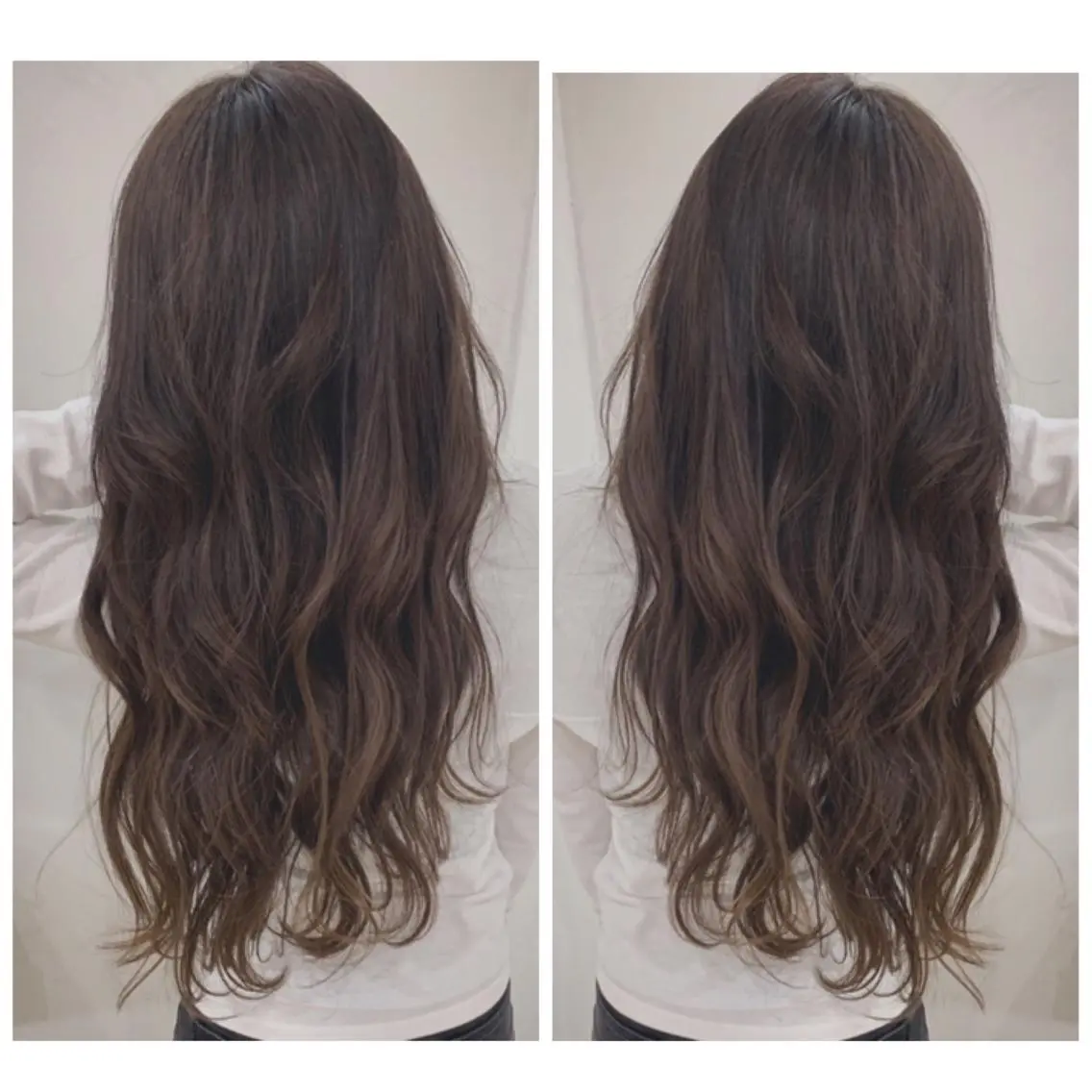 ロング カラー アッシュ バレイヤージュ ブリーチ デザインカラー グレージュ カット ヘアカラー 京都大人女性ショート 徒歩1分/秋山のヘアスタイル