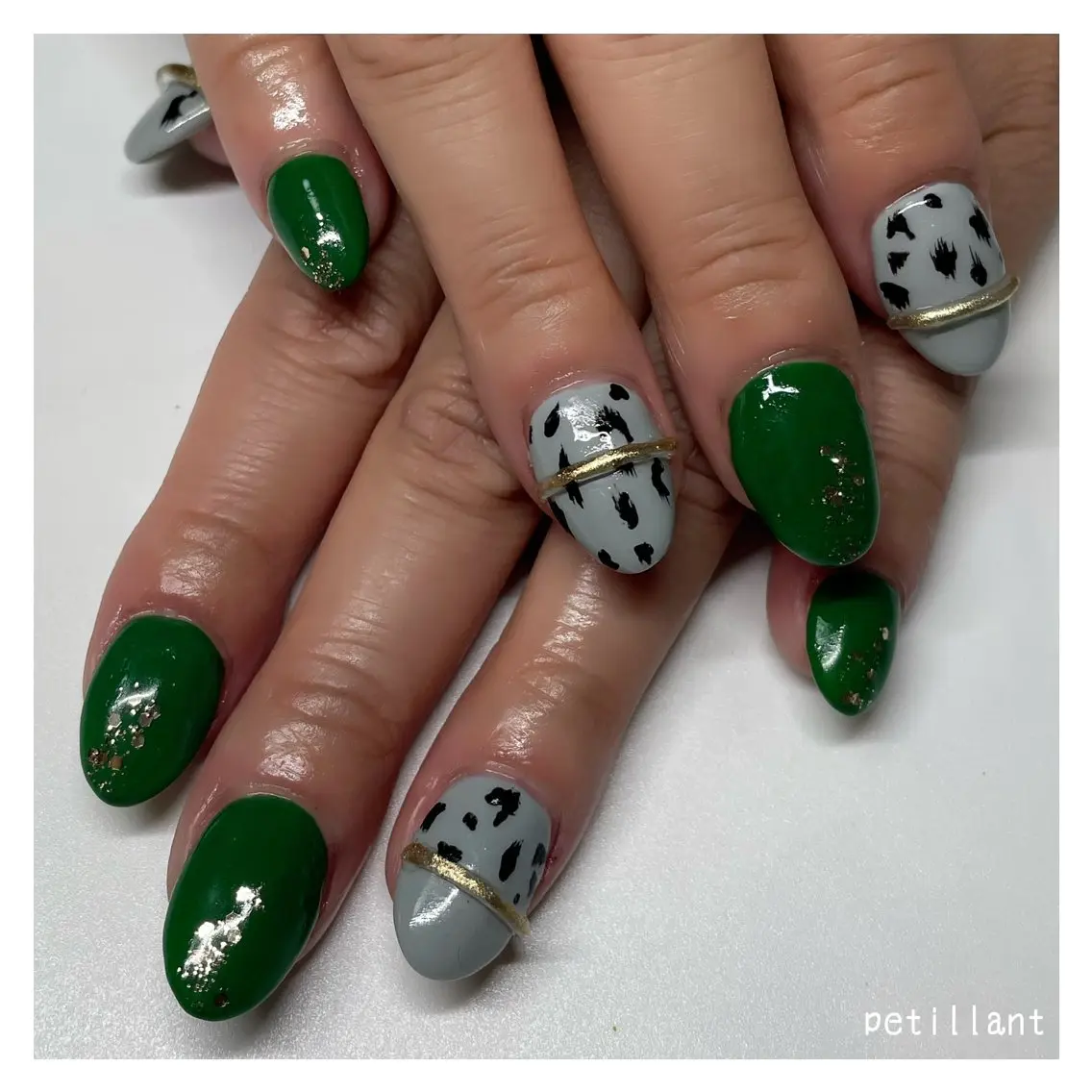ネイル アニマル柄 アートネイル 持ち込み nail salon petillantのネイルデザイン