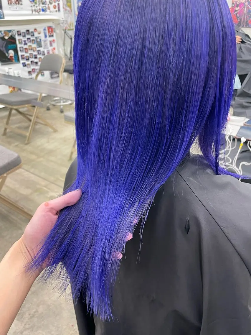 ロング カラー インナーカラー 推し ブリーチ 髪質改善のヘアスタイル
