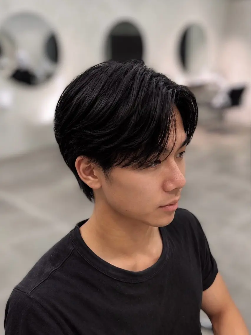 ミディアム メンズ カット ヘアカラー ︎︎ saekaのヘアスタイル