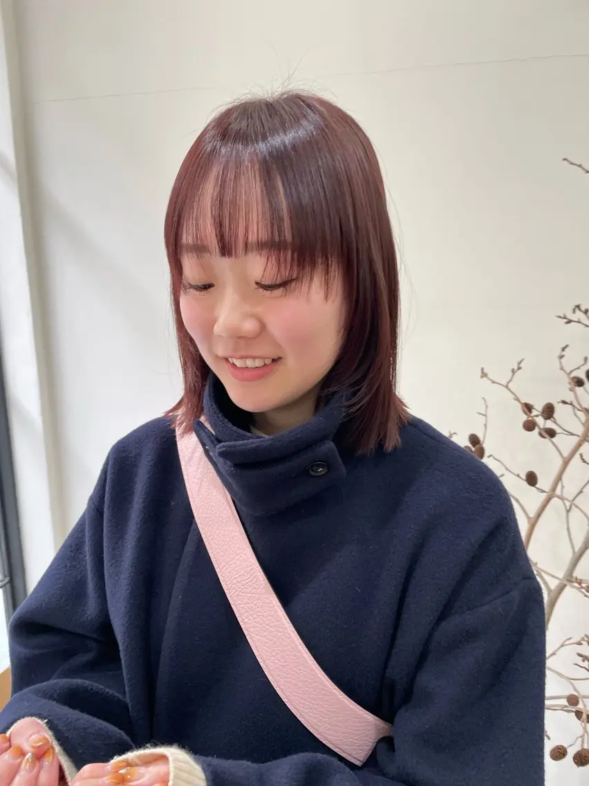 ミディアム カラー パーマ ヘアアレンジ メンズ ピンクカラー tatsumi/ボブ ウルフ/レイヤーのヘアスタイル