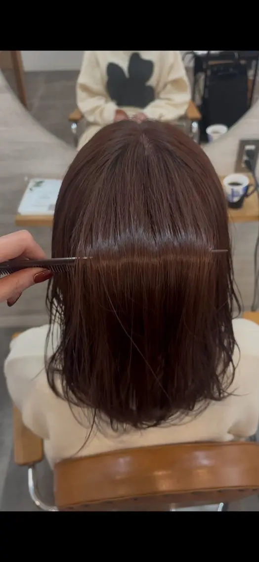 セミロング 髪質改善 ヘアカラー トリートメント NONOKA Zina千早店のヘアスタイル
