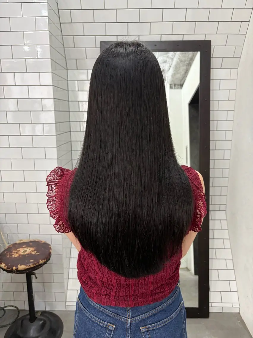 ロング カット 縮毛矯正 妙見 知洋のヘアスタイル