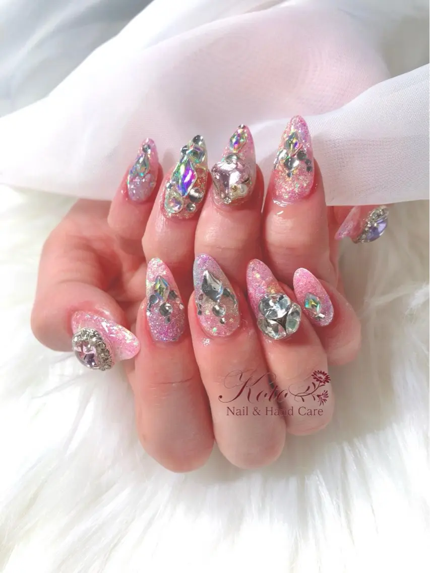 ネイル 長さ出し ジェルネイル 持ち込み ニュアンスネイル 赤色 ハンドネイル Nail Salon KOTOのネイルデザイン
