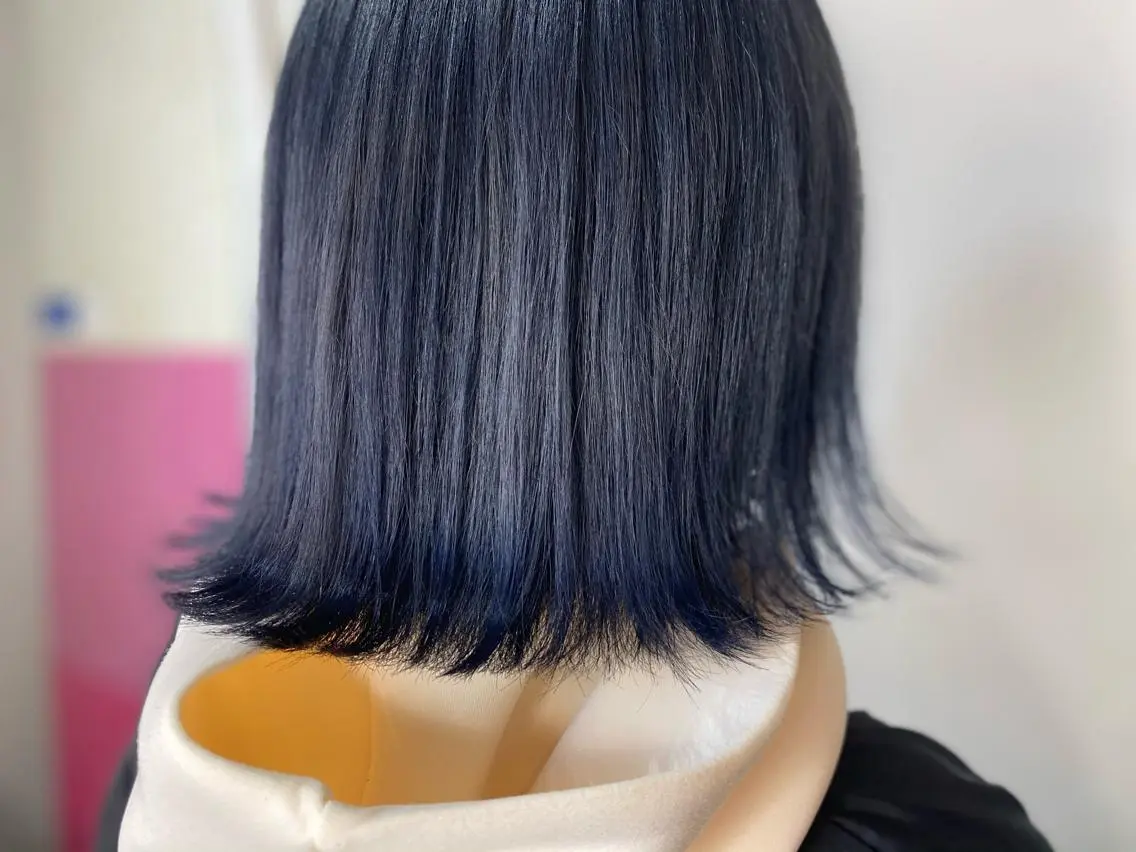ミディアム カラー ブルーカラー ブルージュ ボブ 新店舗🌟美髪矯正 🌟三塚有紀子のヘアスタイル