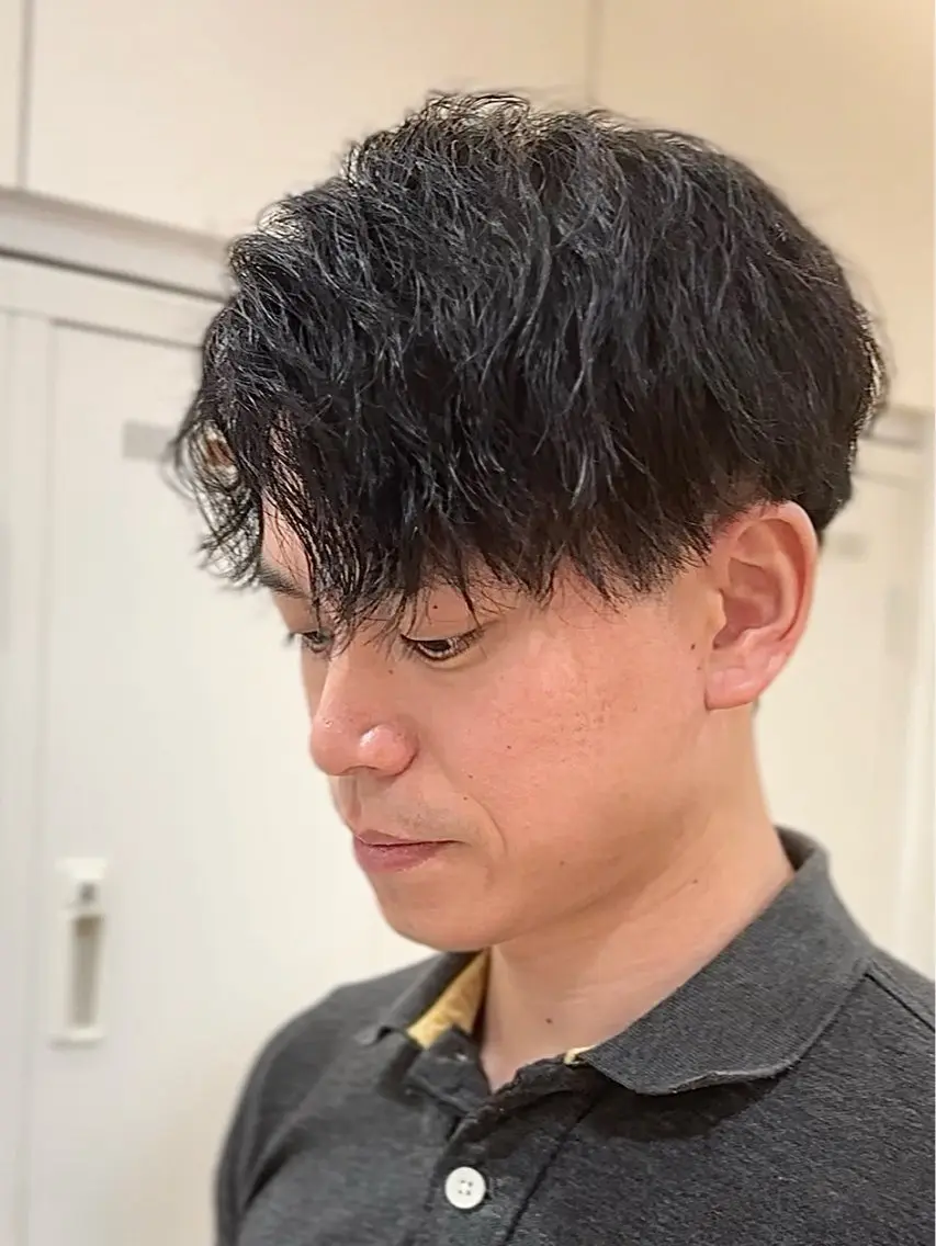 ショート パーマ メンズ カット パーマ 🩵波巻き/ツイスパ HARU💎のヘアスタイル