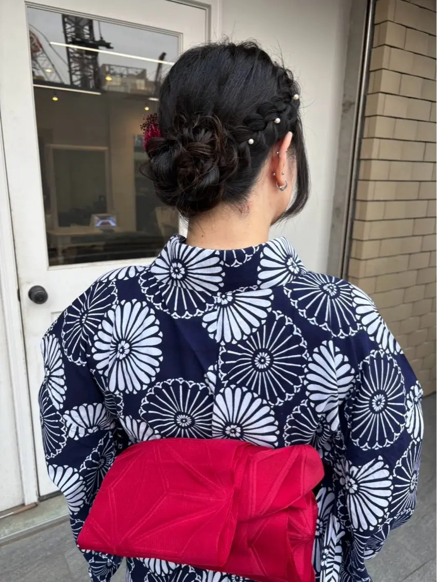 ヘアアレンジ お団子ヘア 浴衣 着付け 美髪× ヘアセット✨Araiのヘアスタイル