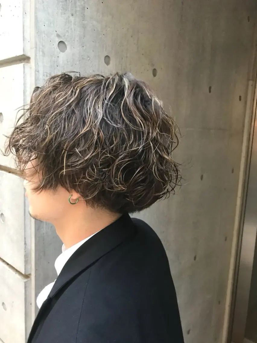 ショート パーマ メンズ カット パーマ Ash 中岡ゆうたのヘアスタイル