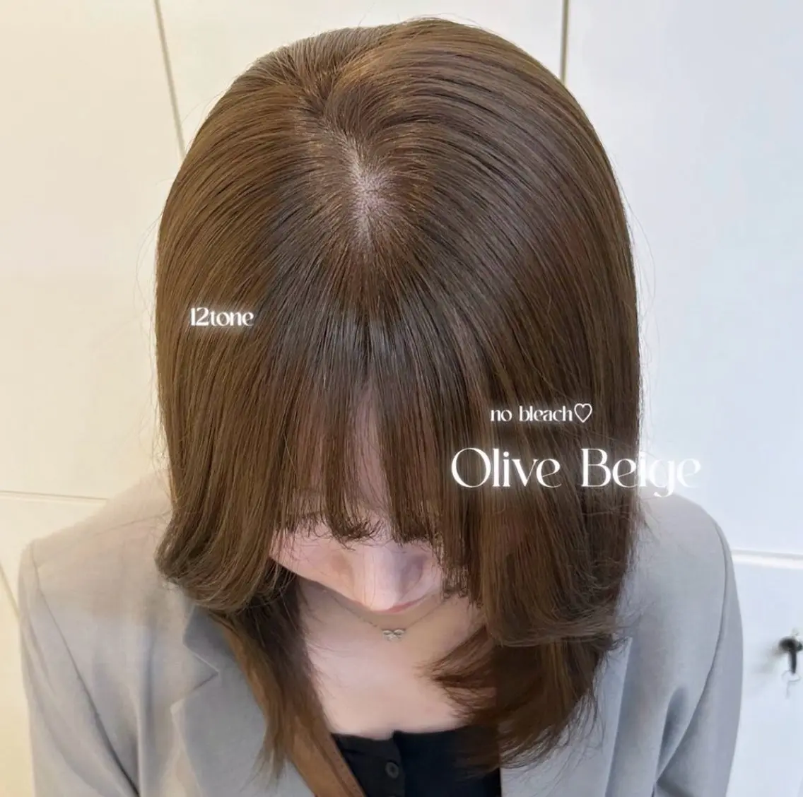 ミディアム カラー ヘアアレンジ ヘアカラー トリートメント ヘアセット 透け感ベージュ🤎 韓国ヘアtakutoのヘアスタイル