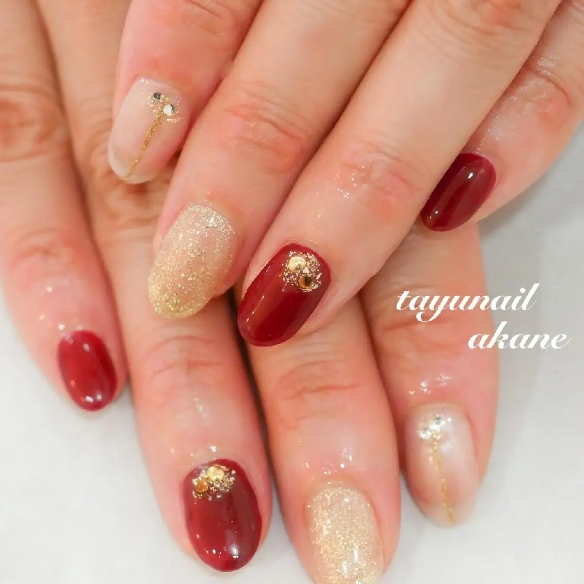ネイル アートネイル ブルー ジェルネイル キラキラネイル ラメ(グリッター) ネイルサロン 【たゆnail】のネイルデザイン