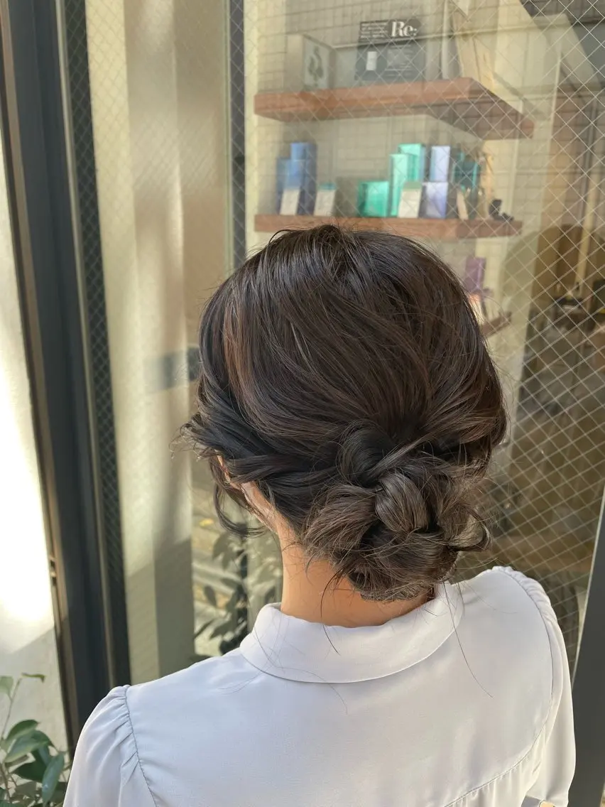 ミディアム ヘアアレンジ ゆず .🎀のヘアスタイル
