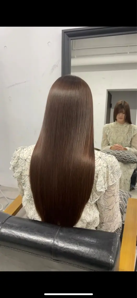 ロング 縮毛矯正 トリートメント クリヤマ ヒシギのヘアスタイル