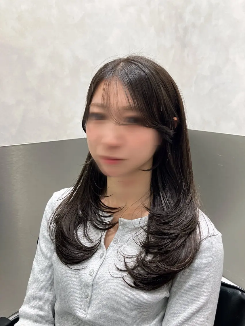 ロング カラー カット ヘアカラー トリートメント 💖ブリーチなし透明 感💖ASAHIのヘアスタイル