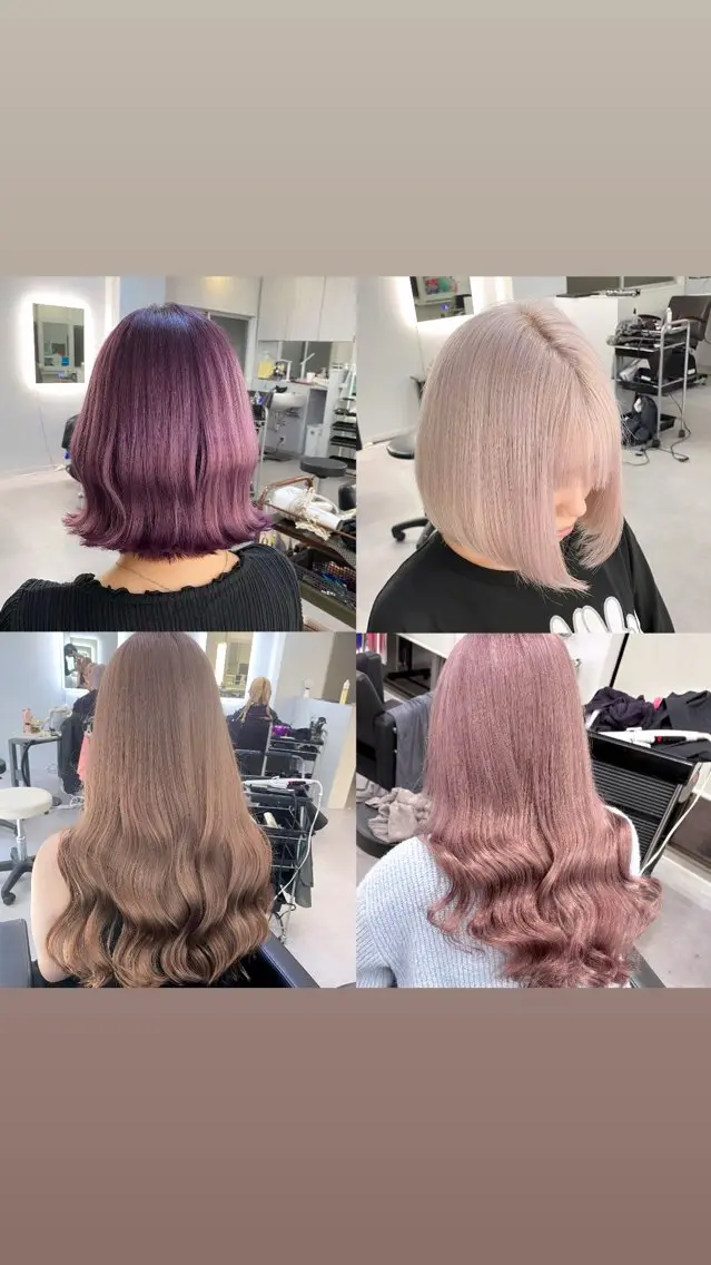 セミロング カラー ヘアカラー 大阪ケアブリーチ/ ミルクティーベージュのヘアスタイル