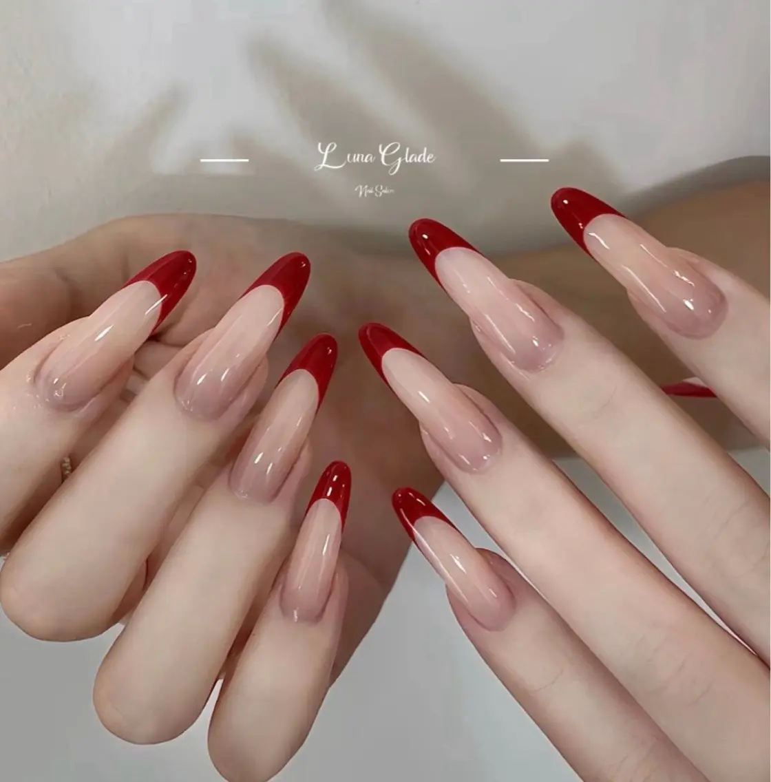 🎀チップ長さ出しフレンチ/カラーグラデーション/ミラー/オーロラ+2個パーツの写真