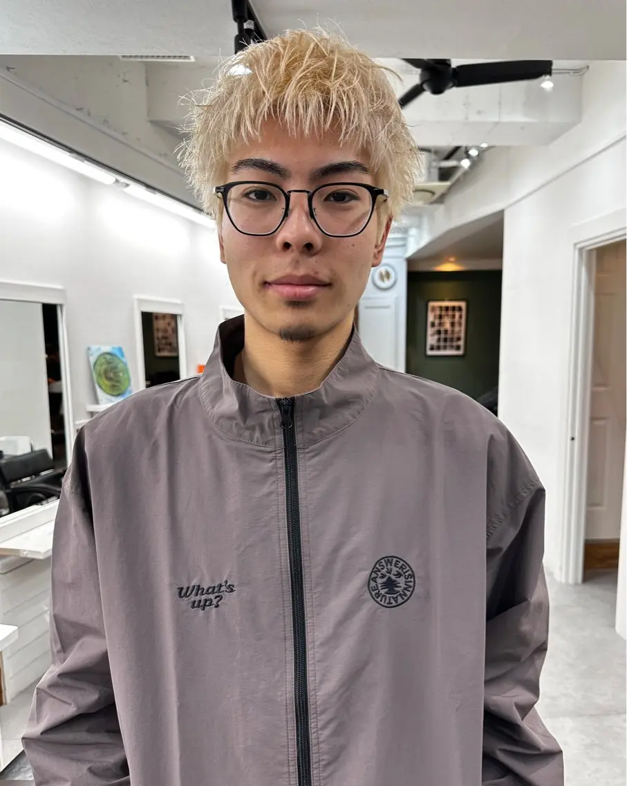 ショート カラー メンズ グランジヘア 無造作ヘアHYUGAのヘアスタイル