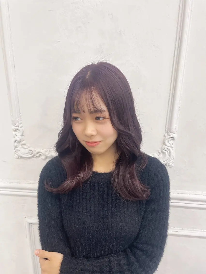 ロング パープルカラー ヘアカラー MaisonHALU さくらのヘアスタイル