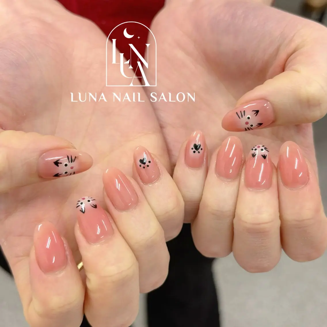 ネイル アートネイル フレンチネイル ジェルネイル ガラスフレンチ 韓国ネイル ハンドネイル ハンドケア LUNA Nail salon💕のネイルデザイン