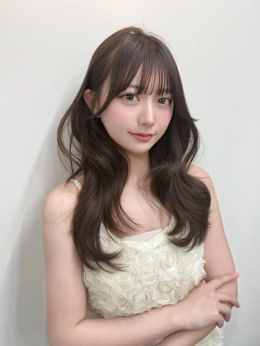 ロング カラー 韓国風ヘア レイヤーカット ヘアカラー レイヤーカット /顔周り/和奏︎♪のヘアスタイル