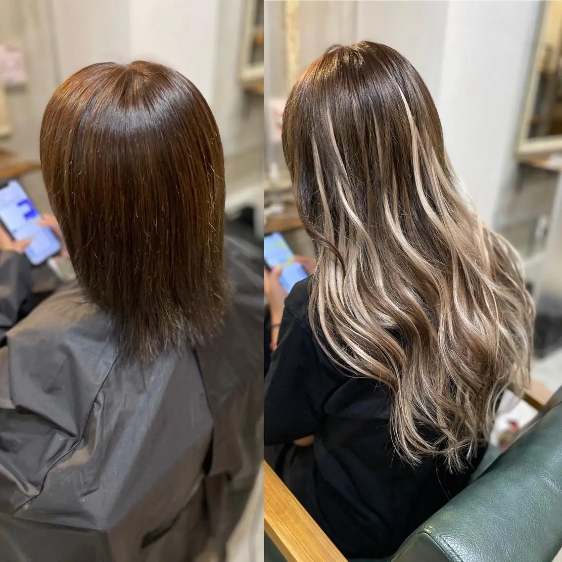 ミディアム カラー ヘアカラー エクステ 🪽新宿 プルエクステ🫧のヘアスタイル