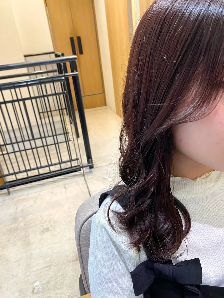 ミディアム カラー ブリーチ ブラウンカラー ブリーチなしカラー ピンクカラー ピンクブラウン カット ヘアカラー トリートメント 🎀透明感ナチュラル ガーリー🎀yuhiのヘアスタイル