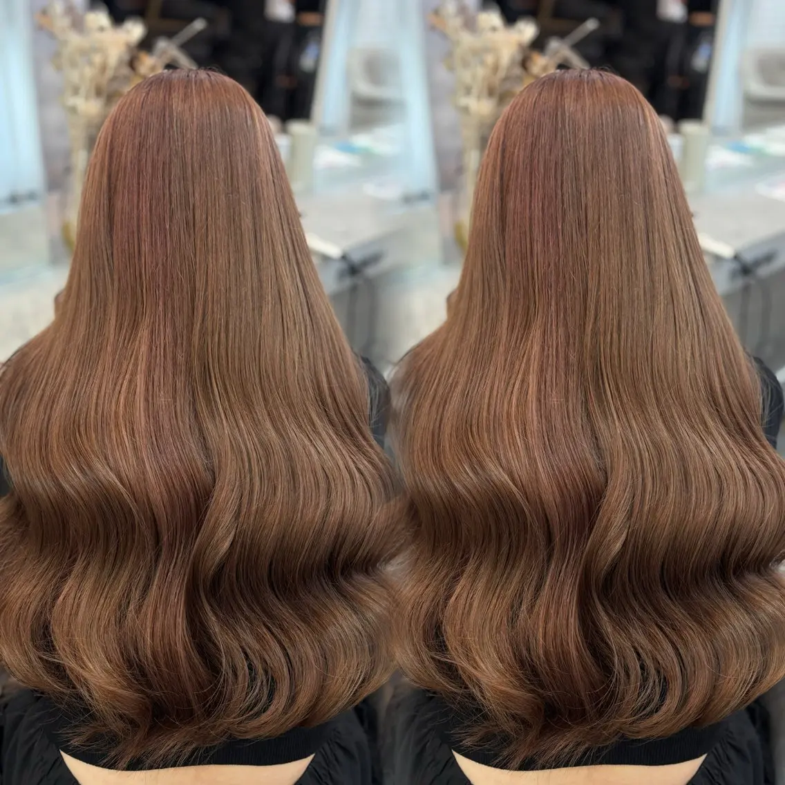 ロング カラー ベージュカラー ブラウンカラー ブラウンベージュ 似合わせカット ヘアカラー 🐈‍⬛momo🐾 ダブルカラーのヘアスタイル