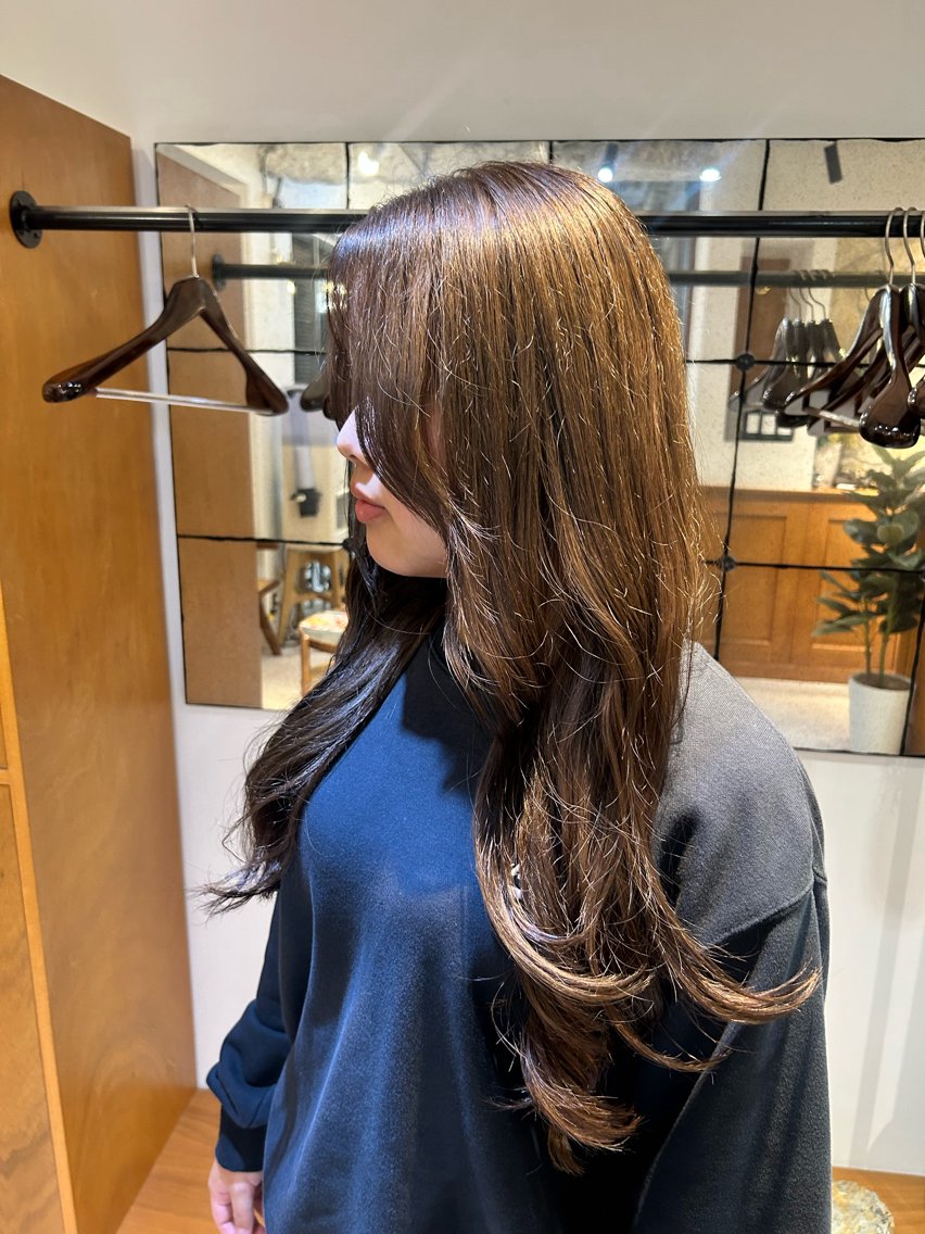 ロング カラー 栄/海外風カラー/ ナチュラル縮毛のヘアスタイル