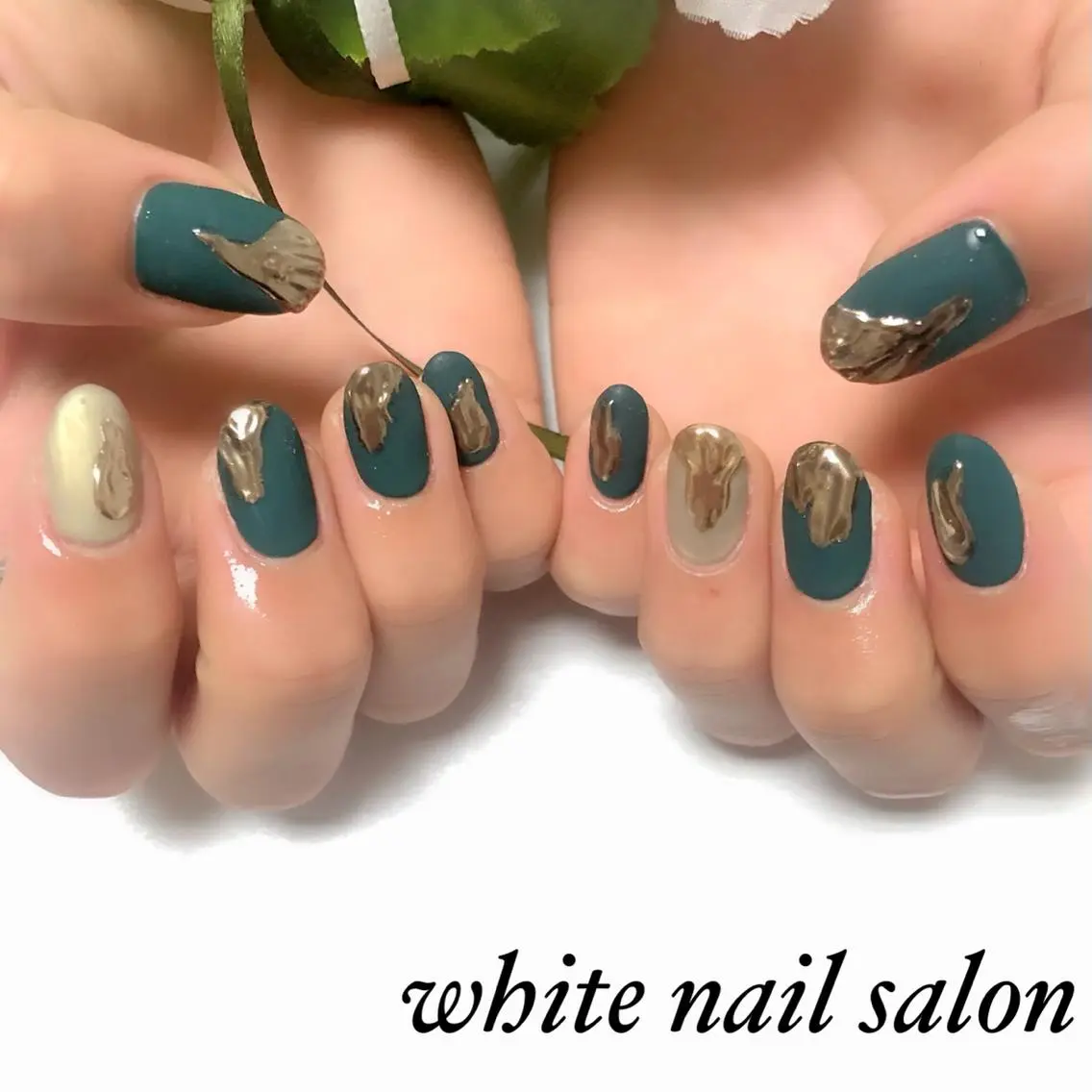 ネイル アートネイル フレンチネイル ジェルネイル ハードジェル 持ち込み ハンドネイル white nail salonのネイルデザイン