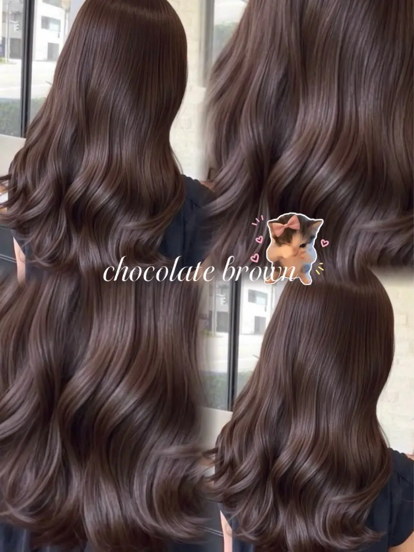 【 chocolate brown 】݁𖥔. ケアカラー+3stepトリートメントの写真