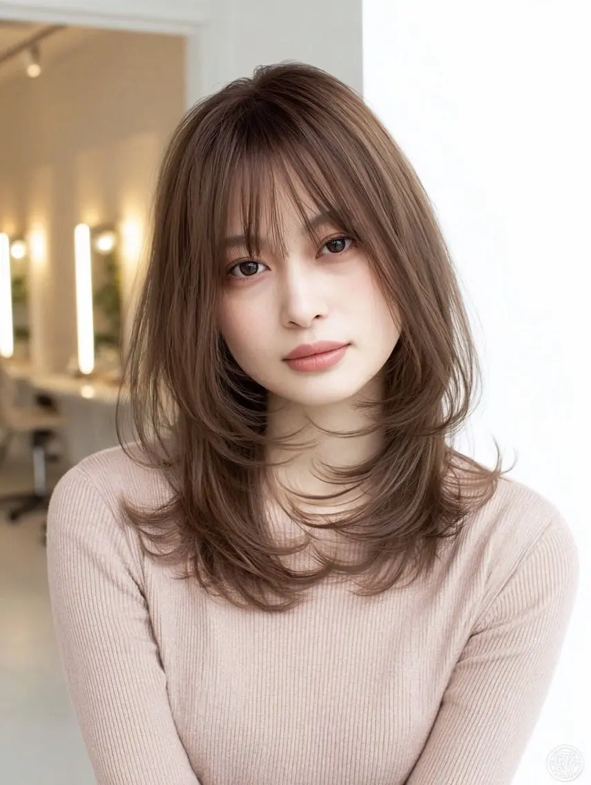 ロング 縮毛矯正 絶対綺麗な暖色カラー 🎯あります✨増渕✨のヘアスタイル