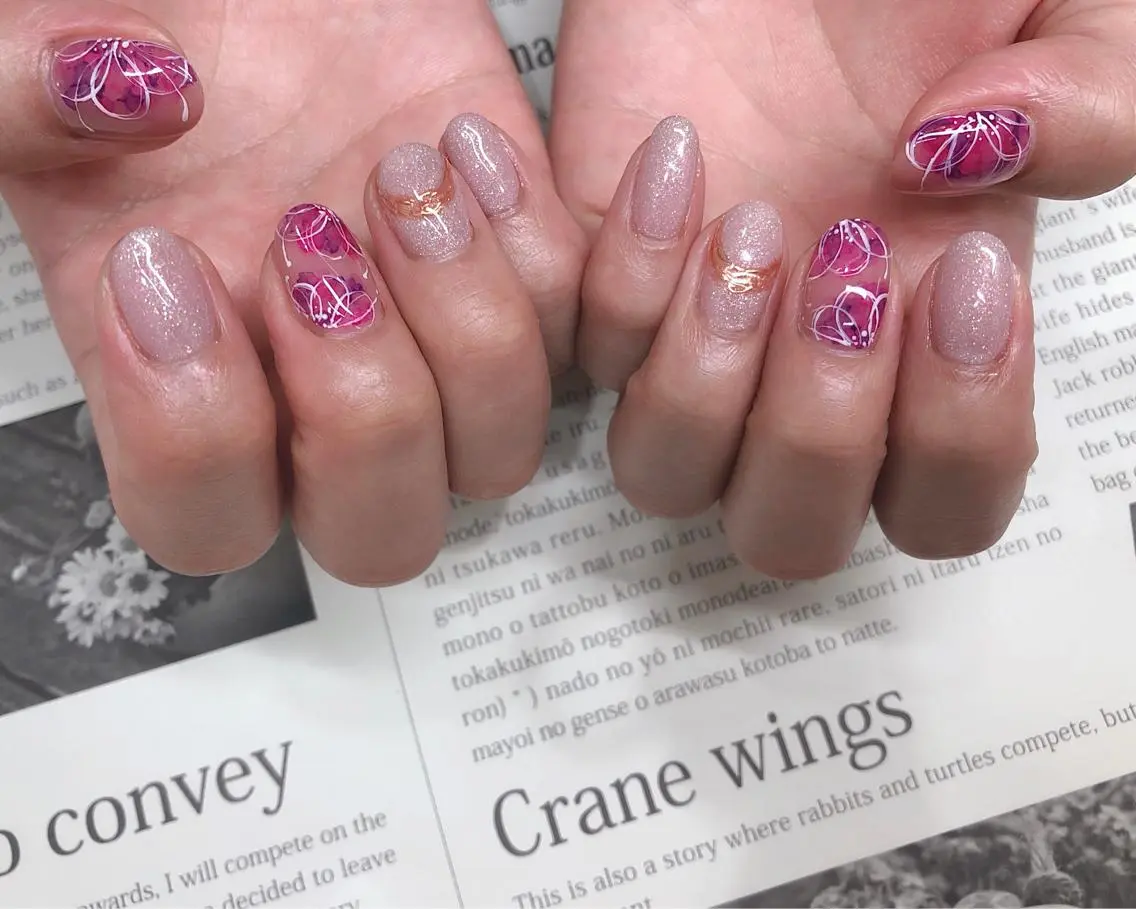 ネイル フラワーネイル ハンドネイル saki_ nail heronのネイルデザイン