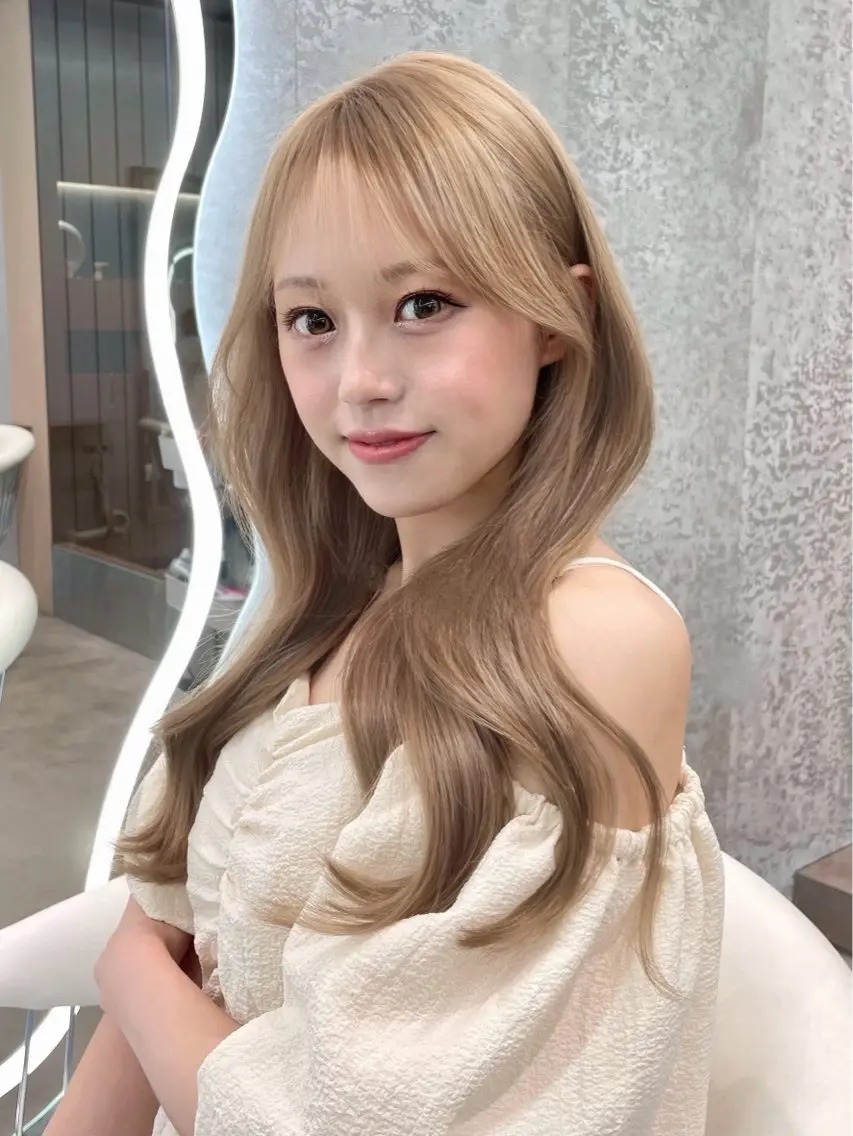 ロング ヘアアレンジ カット 縮毛矯正 トリートメント 大宮ブリーチ縮毛⭕️ 暗髪レイヤーしょうまのヘアスタイル