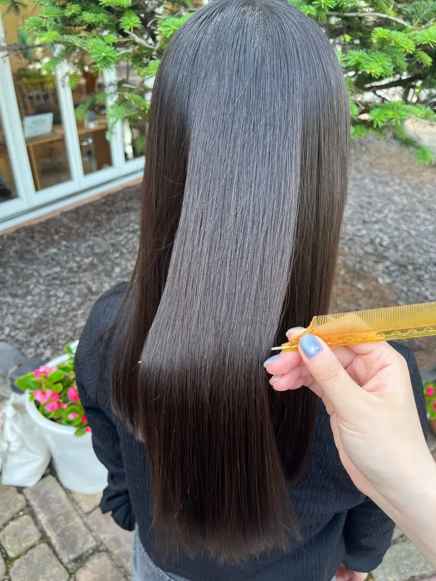 ロング 縮毛矯正 カット 縮毛矯正 西田 早輝子🍊のヘアスタイル